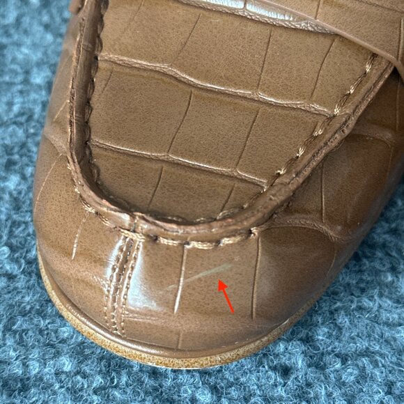 Michael Kors Loafers Womens 9M Brown Block Heel Faux Crocodile Embossed Pump - Picture 12 of 13